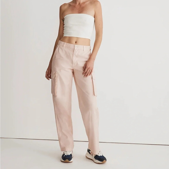 Madewell Low Slung Straight Cargo Pants in Faded Petal NWT - Picture 1 of 5
